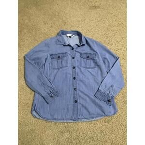 Old Navy Women’s Blue Jean Button Up Shirt Size Small Petite